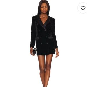 Sau Lee Black Alexis Velvet Tuxedo Mini Dress | Size 4